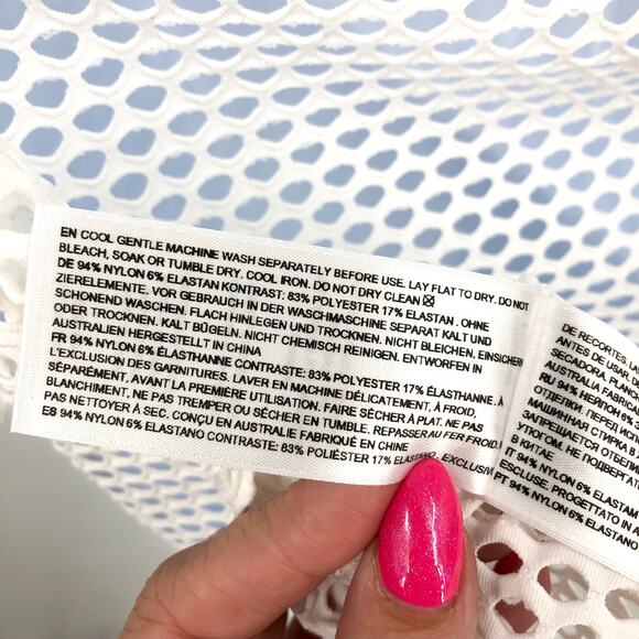 SEAFOLLY Women's Mesh Effect Swim Cover Up US 6 Small White Long Sleeve NWT - Picture 12 of 12